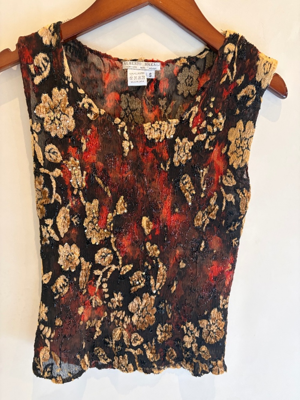 Alberto Makali Size S Multicolor Floral Tank w/ Jacket - Original Owner -Vintage